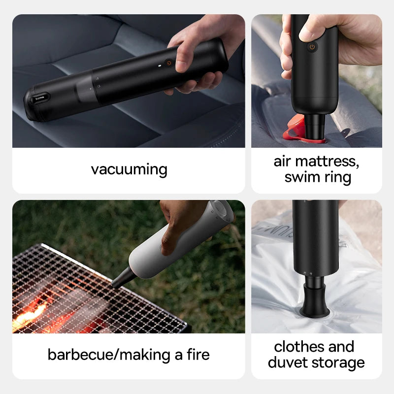 Baseus A3 Lite Car Vacuum 12000Pa Cleaner Airflow Pump Wireless Portable Car Cleaner 4-in-1 Mini Vacuum Cleaner for Car Home