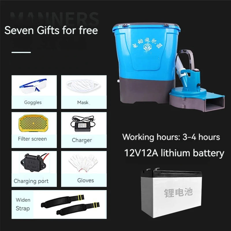 Electric fertilizer applicator Agricultural backpack type multi-function garden tools spreader