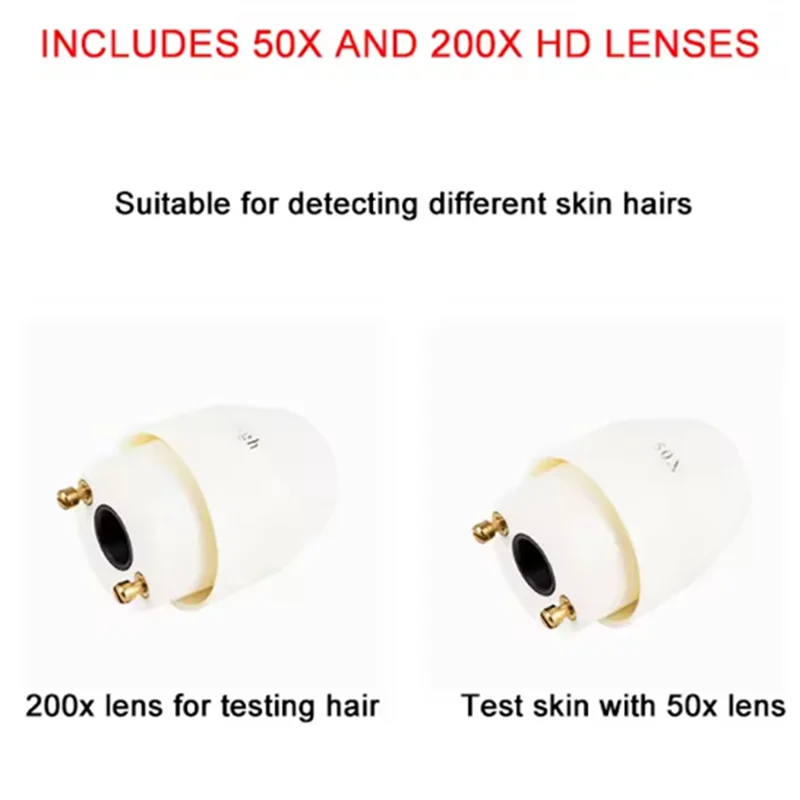 AA20-Skin Hair Scalp Detector Analyser For Diagnosis Skin Care Tools With 2 Lens Rechargeable US Plug