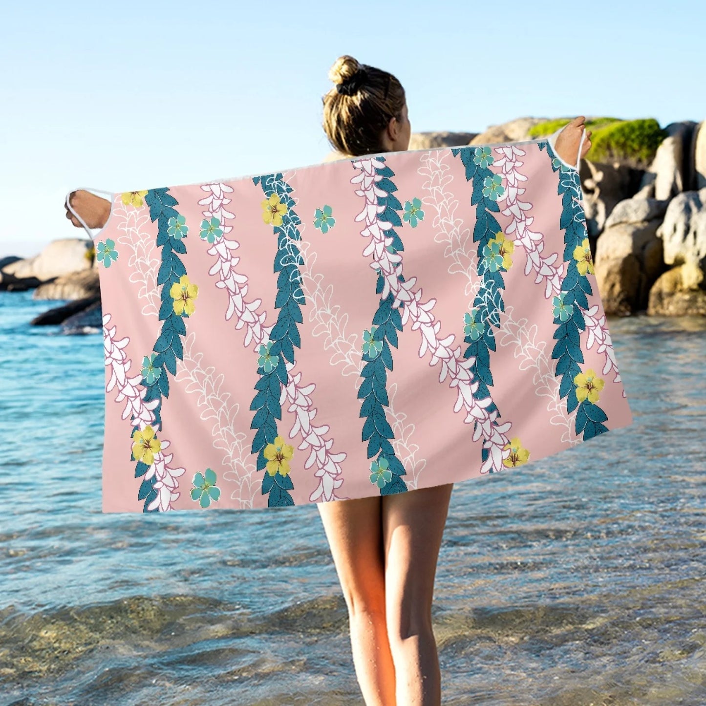 Enchanting Polynesia, Pua Kenini Artistic Scented Flowers, Prints on Demand, Luxury Custom Beach Shawls, Samoa Tropical Paradise