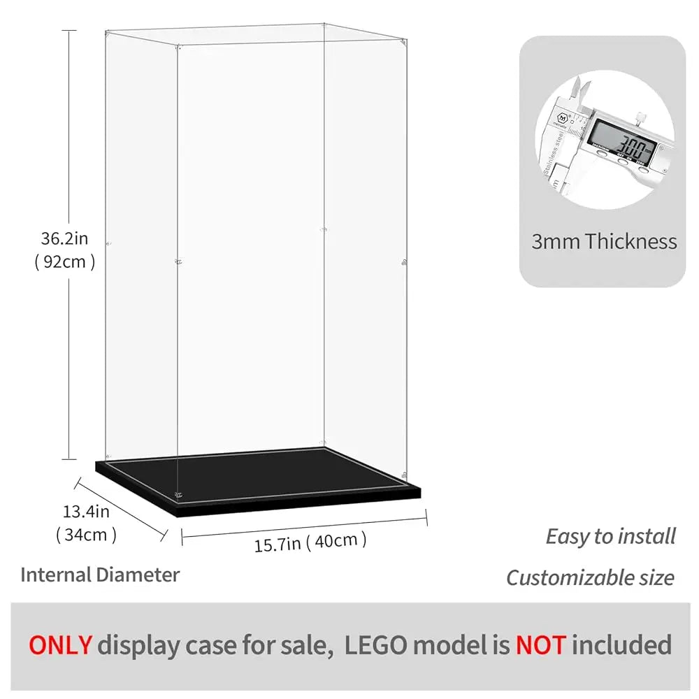 Acrylic Display Case For 76269 Tower, 15.74X13.38X36.22Inch (40X34X92Cm), Protect Your Collectibles From Dust With A Clear