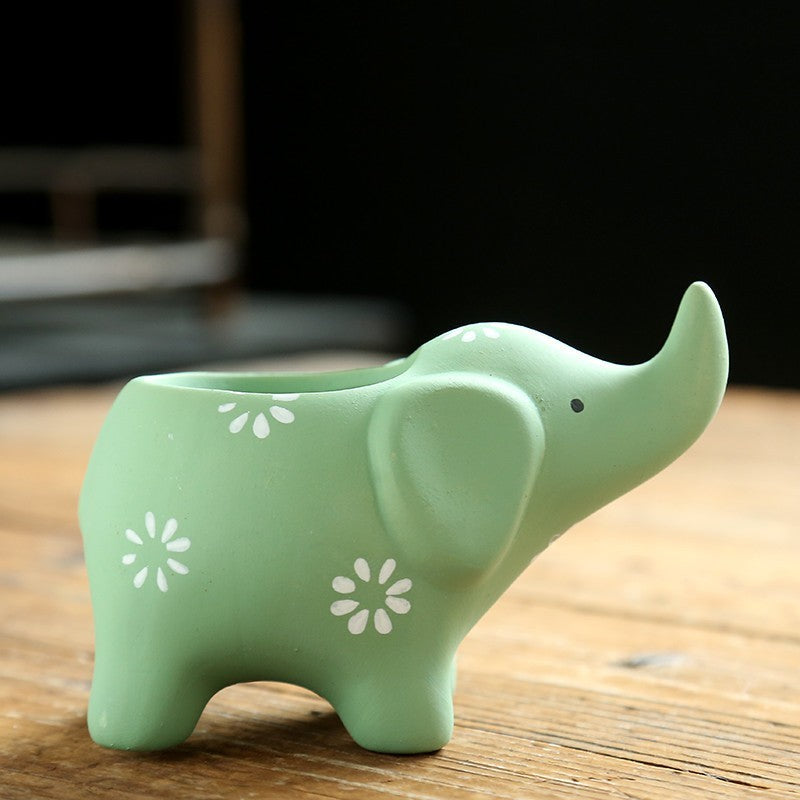 Ceramic Creative Elephant Cute Succulent Flower Pot