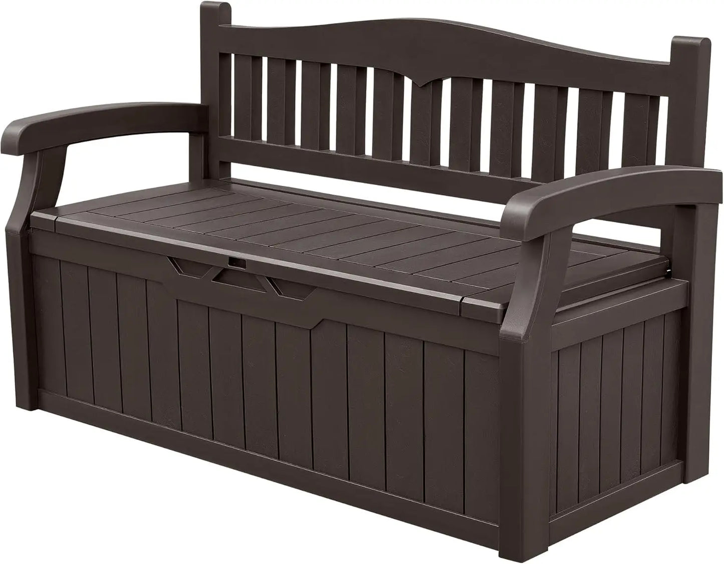 80 Gallon Storage Bench Deck Box Lockable for Patio Furniture, Garden Decor and Outdoor Seating for Garden Tools & Pool Supplies