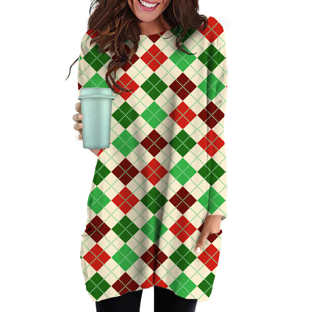 Fashion Long-sleeved Sweater Hot-selling Women's Pocket Skirt