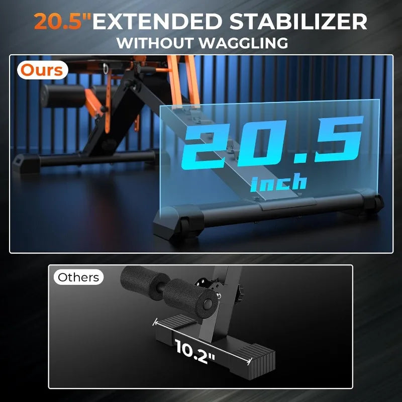 900LBS Foldable Adjustable Weight Bench for Home Gym - Heavy Duty Steel, Flat/Incline/Decline, Sit Up, Strength Training