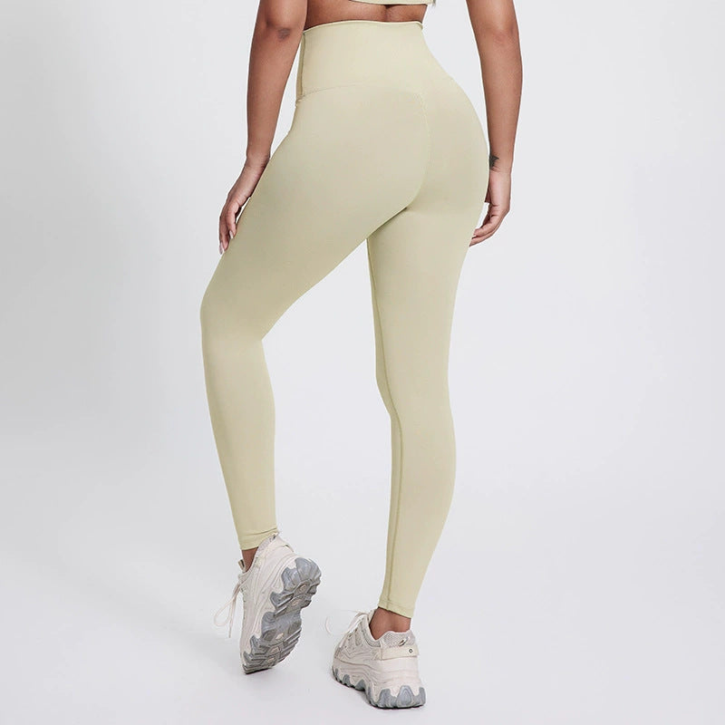 European And American Bright Yoga Pants Outer Wear Nude Feel Hip Lifting