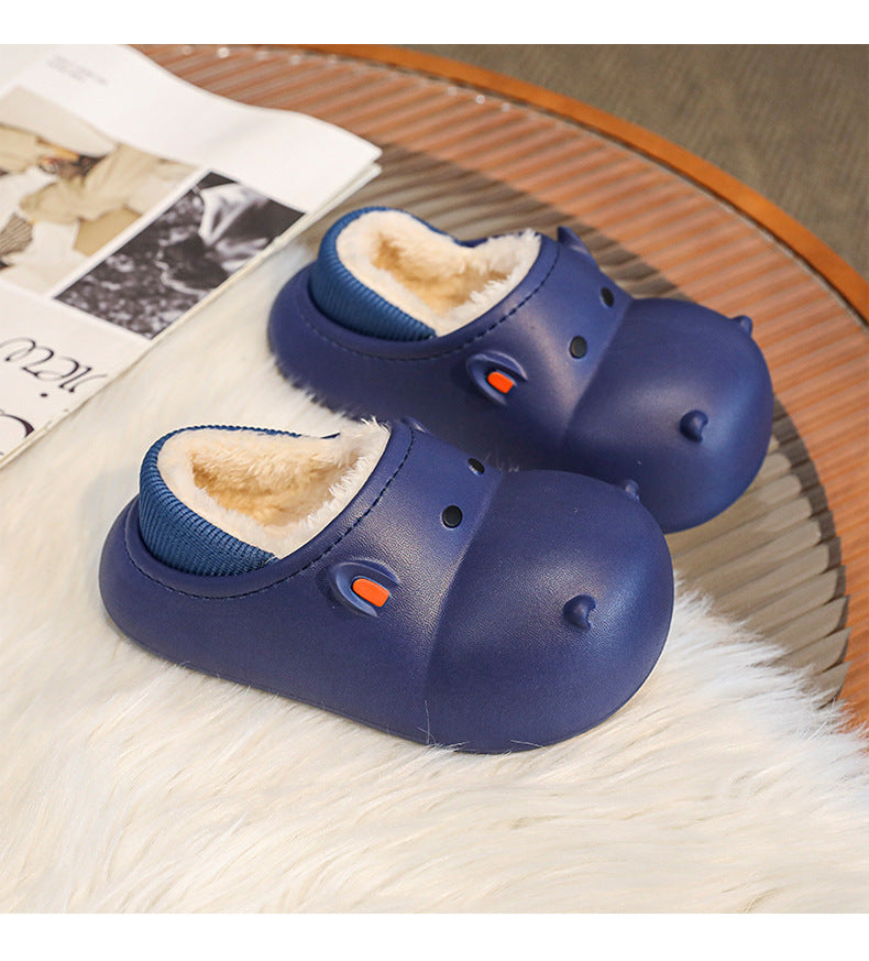 Children's Cotton Shoes Winter Fleece-lined Warm Cartoon Home Cotton Slippers