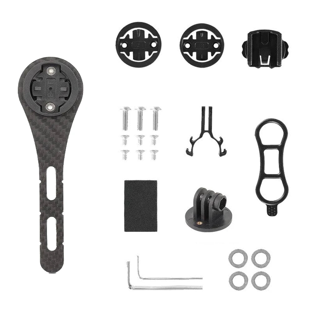 Carbon Fiber Bicycle Computer Holder Bike Handlbar Computer Mount Cycling Speedometer Support Holder for Garmin Bryton Wahoo