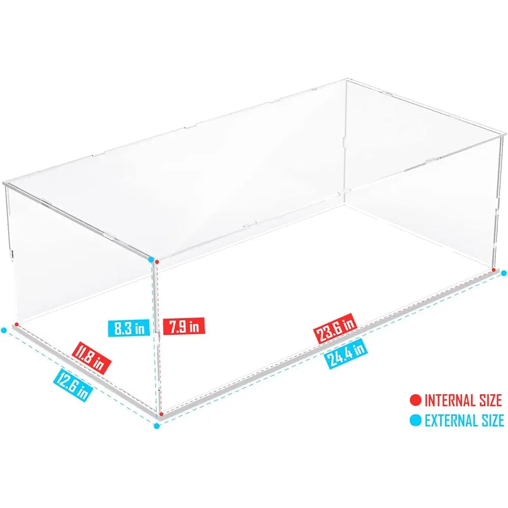 Acrylic Display Case Display Box For 1/8 Scale Model Car, Countertop Large Display Case For Car Porsche 42096, Bugatti 42083,