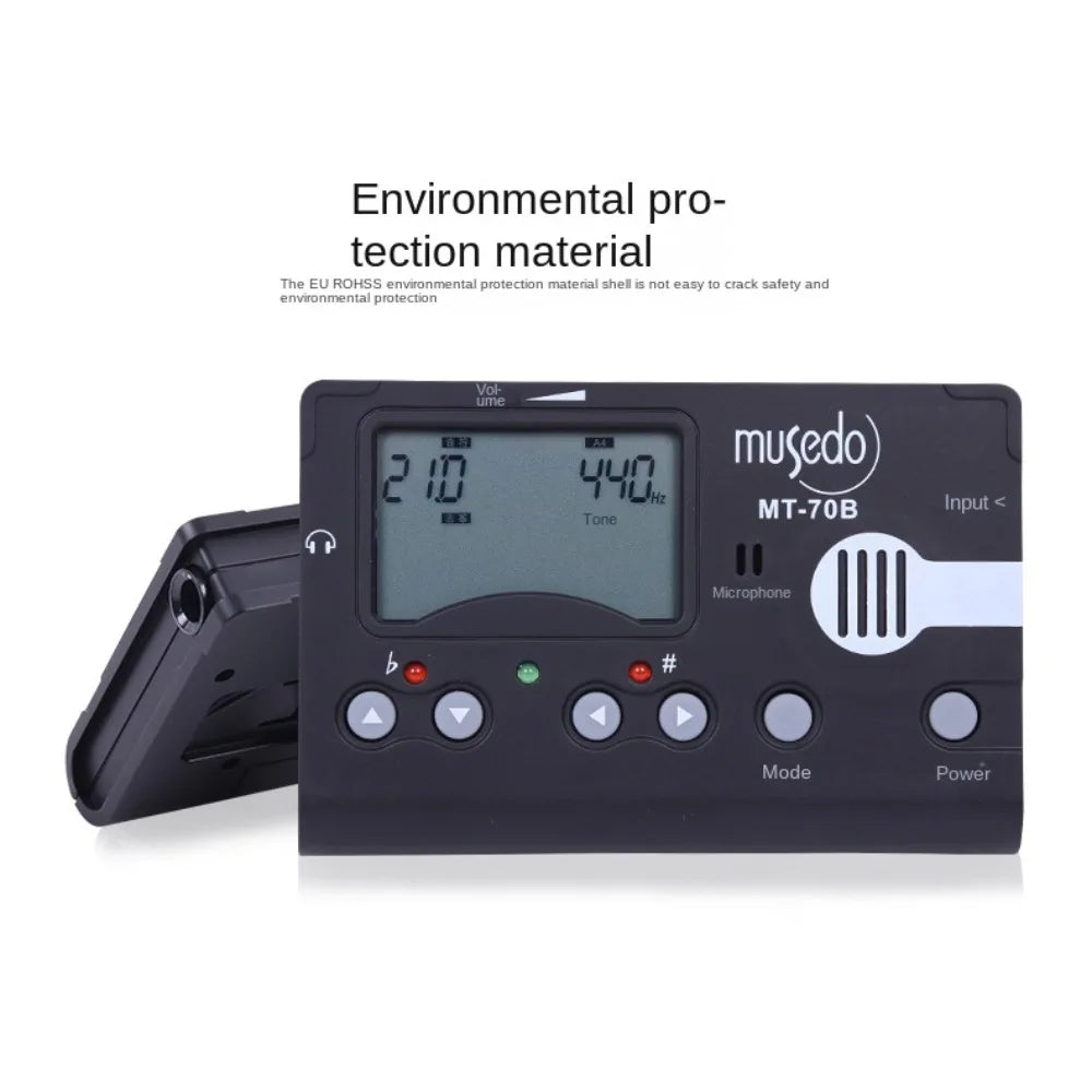 Built-In Microphone Music Tuner with Clip Simple Operation 3 Modes Metronome Tone Generator Portable 3 in 1 Electronic Metronome