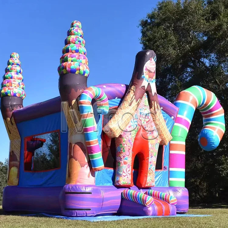 Commercial PVC Grade Candy Bouncer House Combo Inflatable Jumping Bouncy Castle For Kids Party Rental