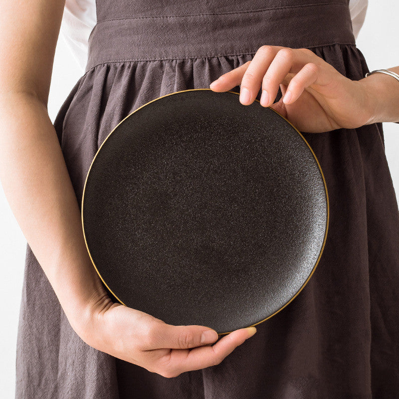 Black Ceramic Tableware Plate Bowl Fruit Plate Phnom Penh