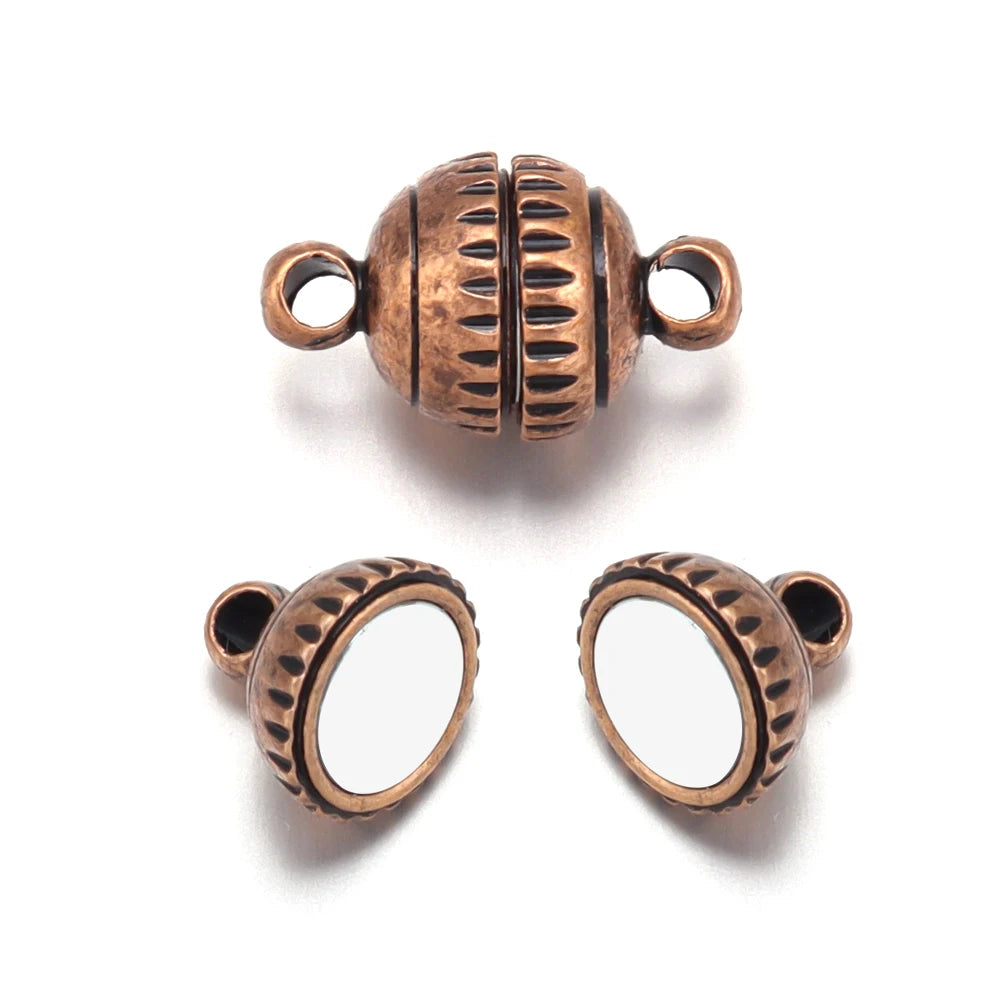 5Pcs/Lot 8/10mm Round Magnetic Connectors Clasps Magnet Charms End Cap for DIY Jewelry Making Couple Bracelet Necklace Accessori