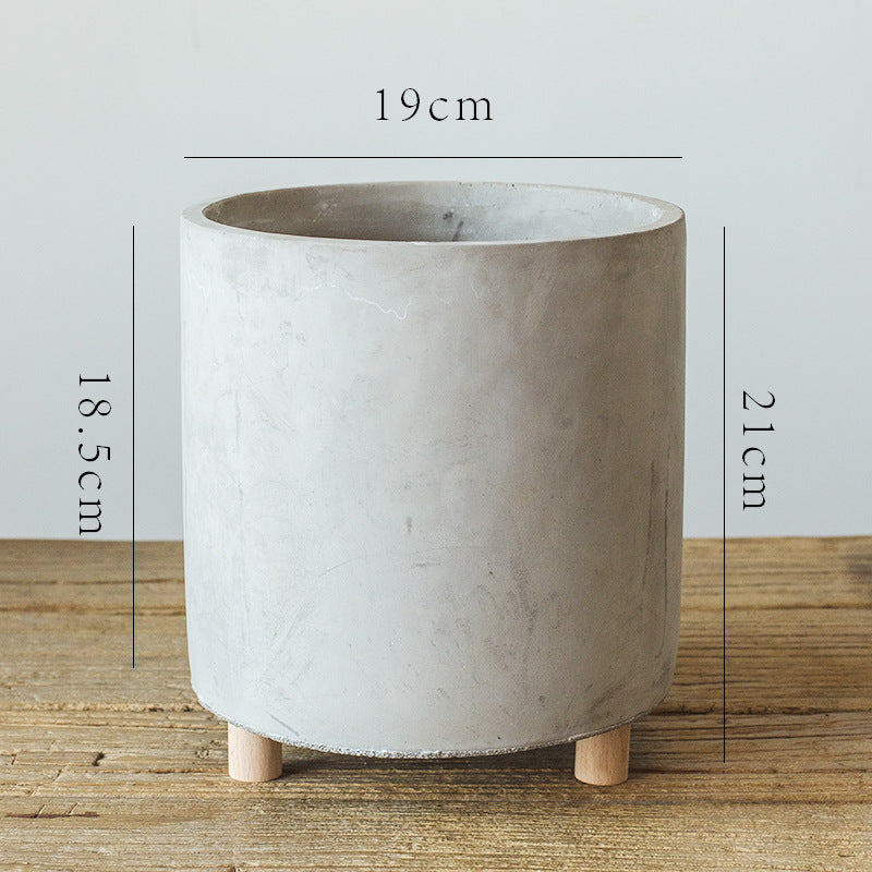 Desktop Cement Flowerpot With Legs