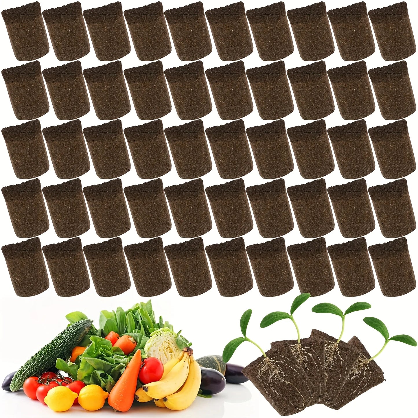 40-Piece Square Indoor Hydroponic Plant Growth Sponge Kit, Seed Germination Starter Compatible with Aerogarden System