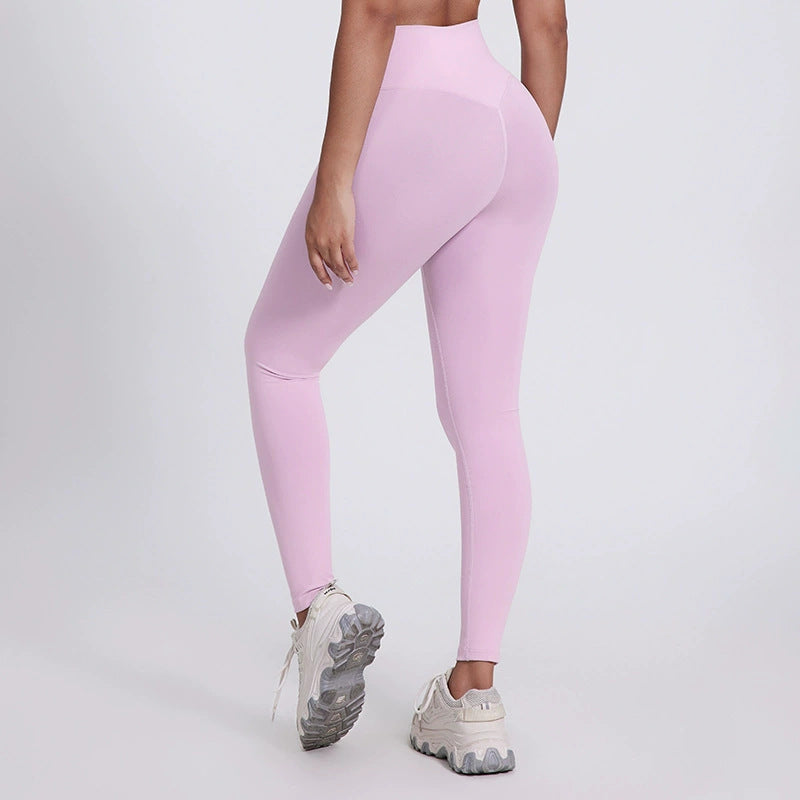 European And American Bright Yoga Pants Outer Wear Nude Feel Hip Lifting