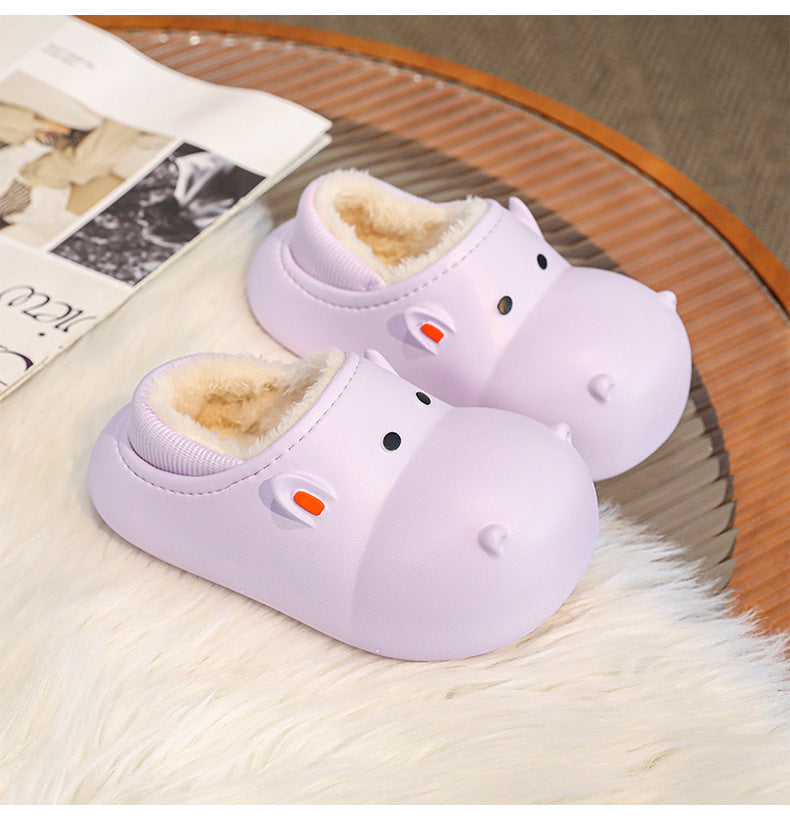 Children's Cotton Shoes Winter Fleece-lined Warm Cartoon Home Cotton Slippers