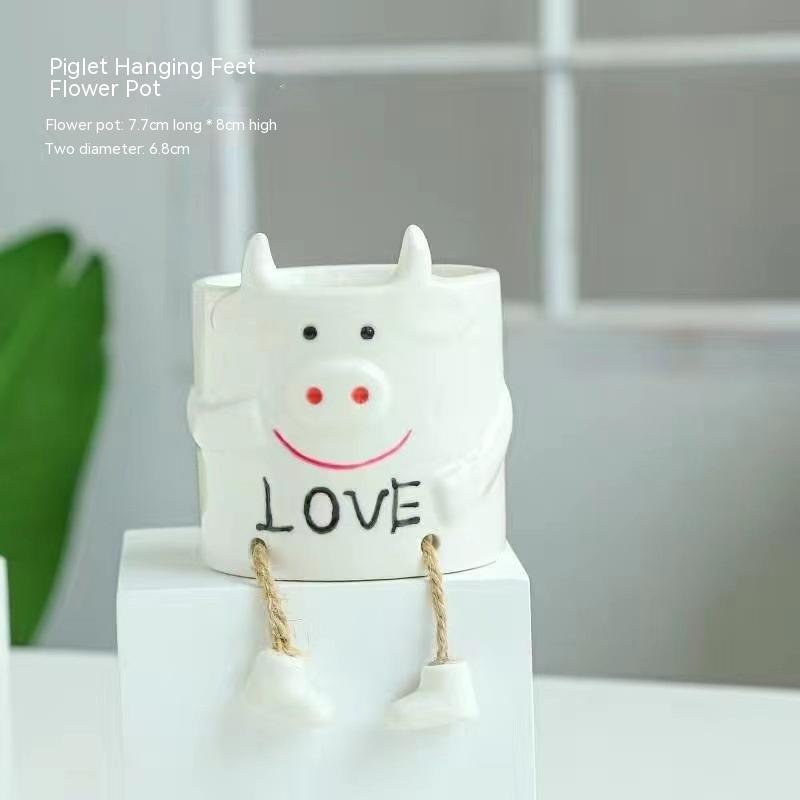 Ceramic Hanging Foot Flowerpot Succulent Plant