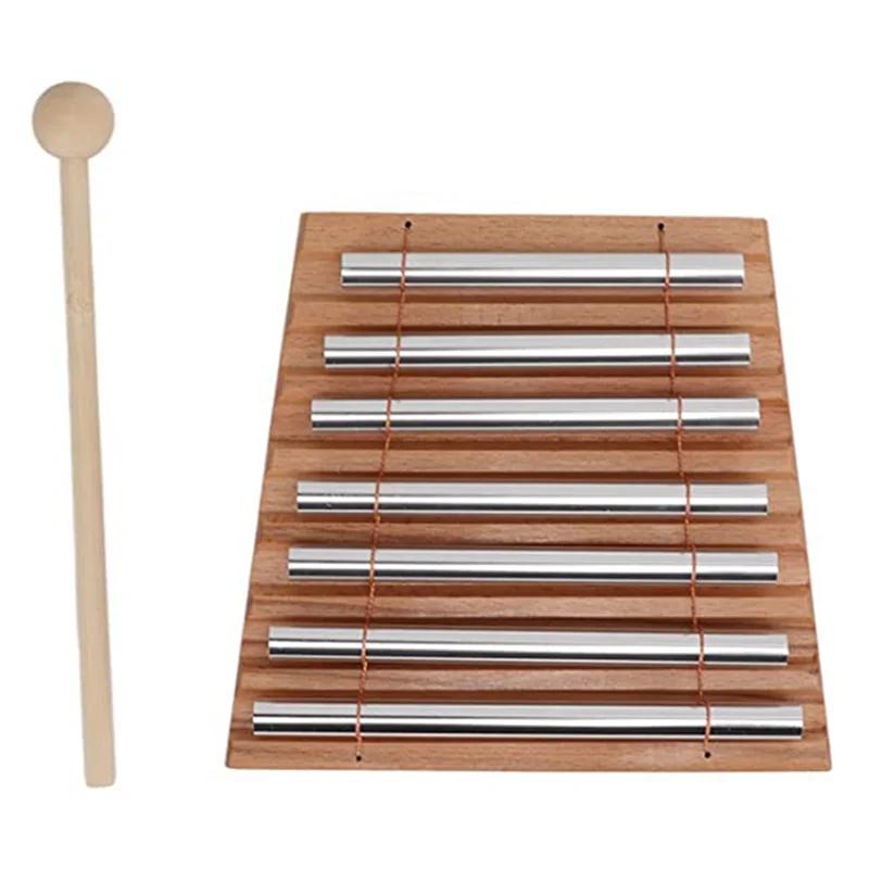 7-Tone Handbell Percussion Instrument with Mallets, Handbells for Classroom Meditation Yoga-ABJQ