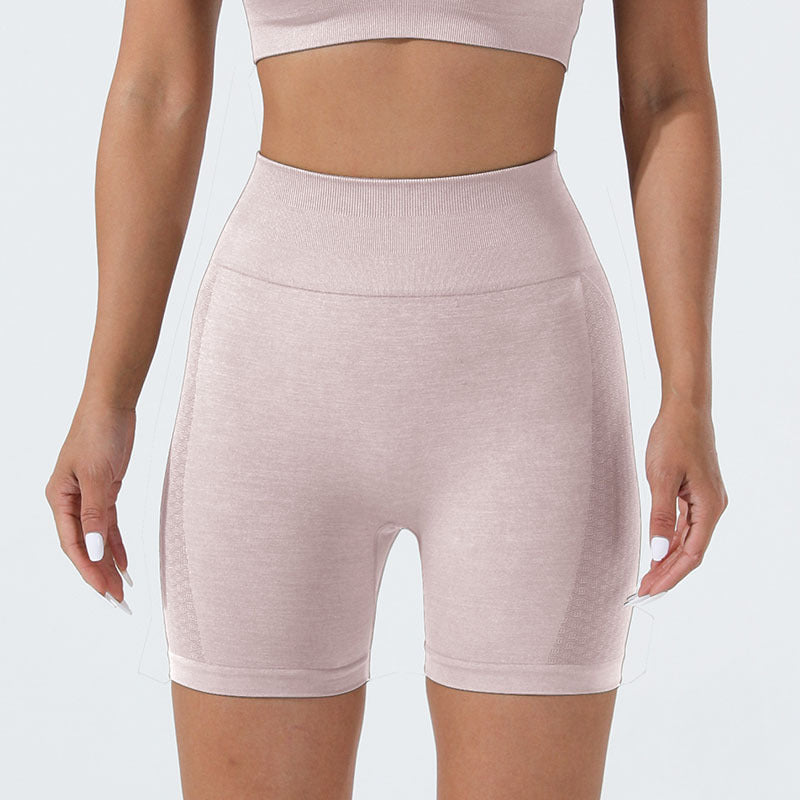 Cationic Quick-drying Fitness Pants Seamless Jacquard Peach Hip Three-point Sports Shorts