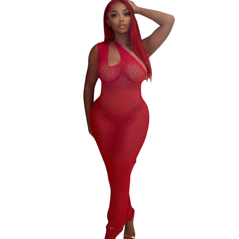 Fashion Mesh Cutout Dress Women
