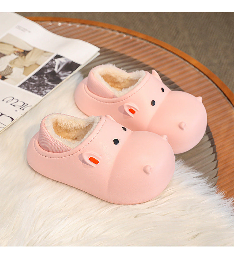 Children's Cotton Shoes Winter Fleece-lined Warm Cartoon Home Cotton Slippers
