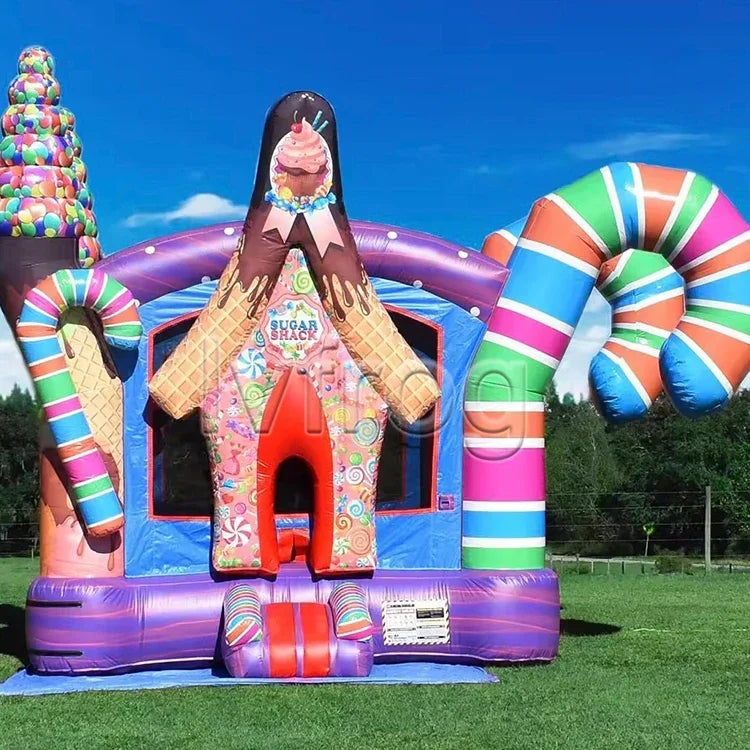Commercial PVC Grade Candy Bouncer House Combo Inflatable Jumping Bouncy Castle For Kids Party Rental