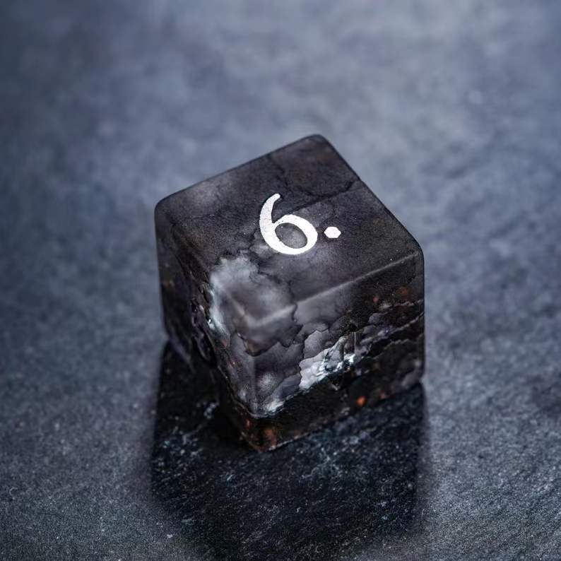 Black Lightning Zircon Frosted Running Dice