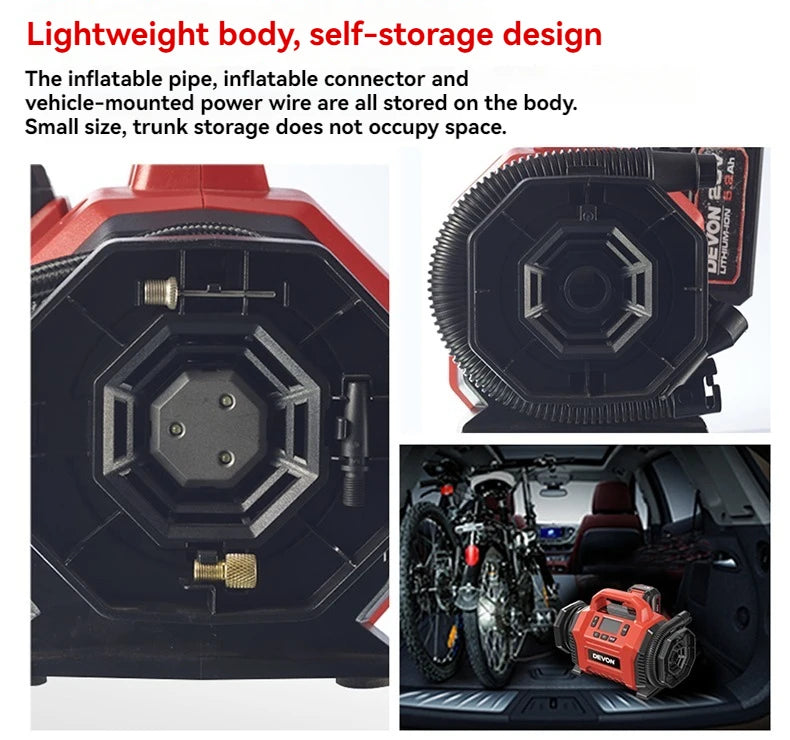 Cordless Tire Inflator Pressure Air Compressor Electric Inflatable Pumps
