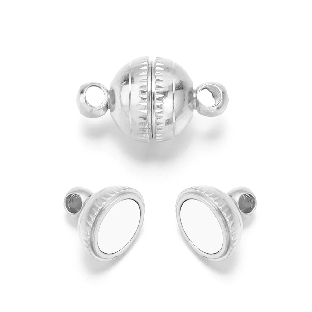 5Pcs/Lot 8/10mm Round Magnetic Connectors Clasps Magnet Charms End Cap for DIY Jewelry Making Couple Bracelet Necklace Accessori