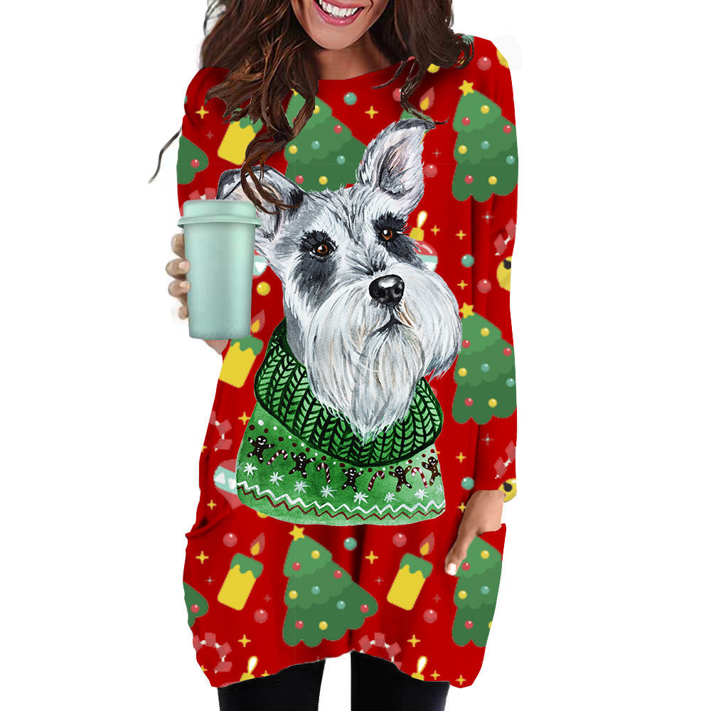 Fashion Long-sleeved Sweater Hot-selling Women's Pocket Skirt