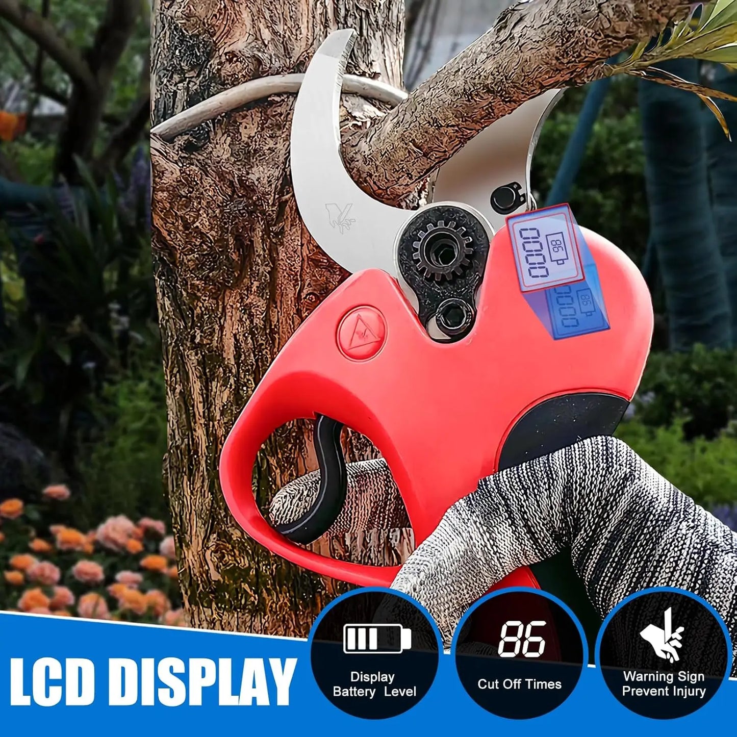 Electric Pruning Shears (No Battery), Cordless Pruning Shears 40mm(1.6 inch) Cutting Diameter Electric Shears for Tree Branch Tr