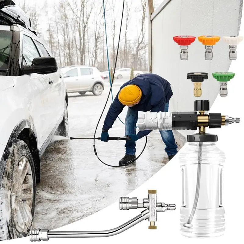 Car Wash Soap Sprayer Car Soap Sprayer Spray Nozzle Pressure Attachment Kit Adjustable Mode For Truck Outdoor Lawn House Car