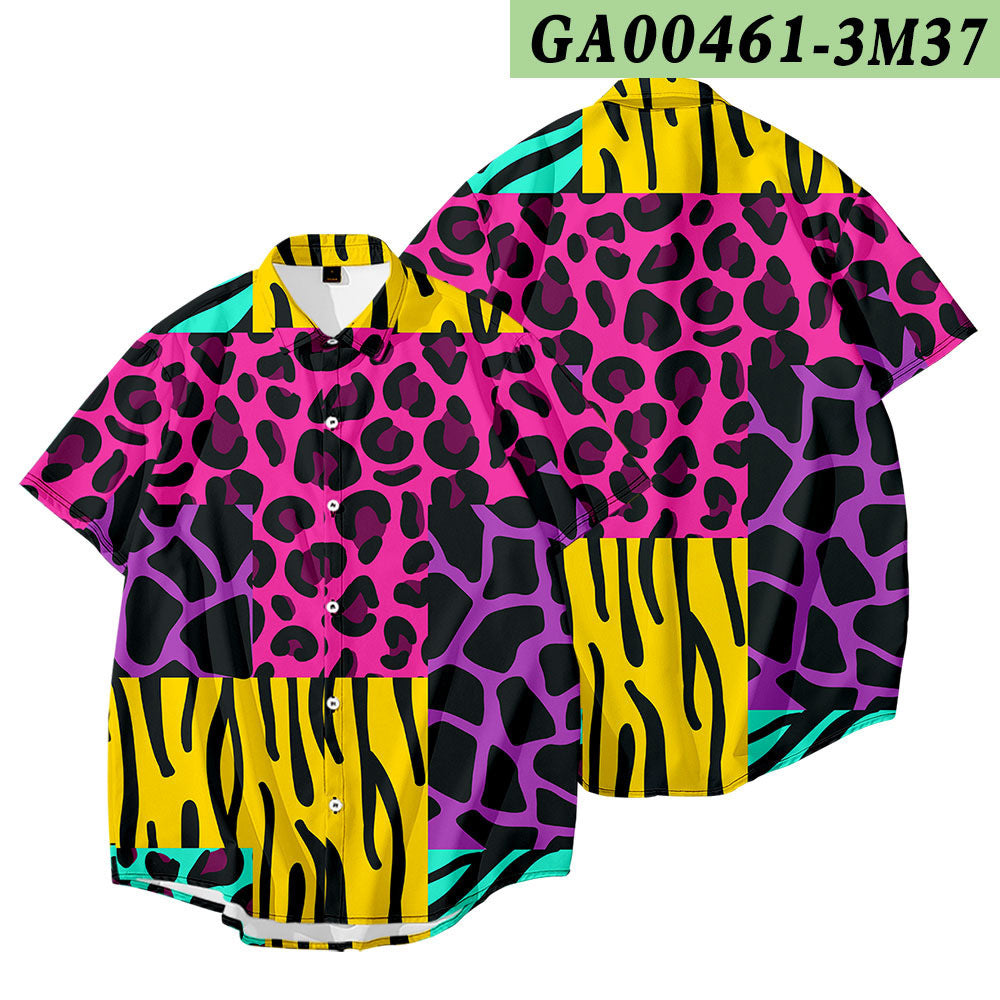 Fashion Men's Shirts Geometric Camouflage Personality
