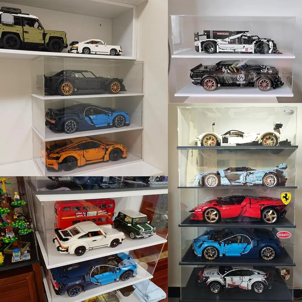 Acrylic Display Case Display Box For 1/8 Scale Model Car, Countertop Large Display Case For Car Porsche 42096, Bugatti 42083,