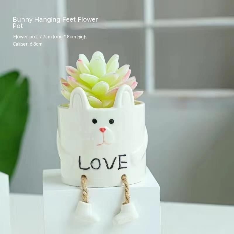Ceramic Hanging Foot Flowerpot Succulent Plant