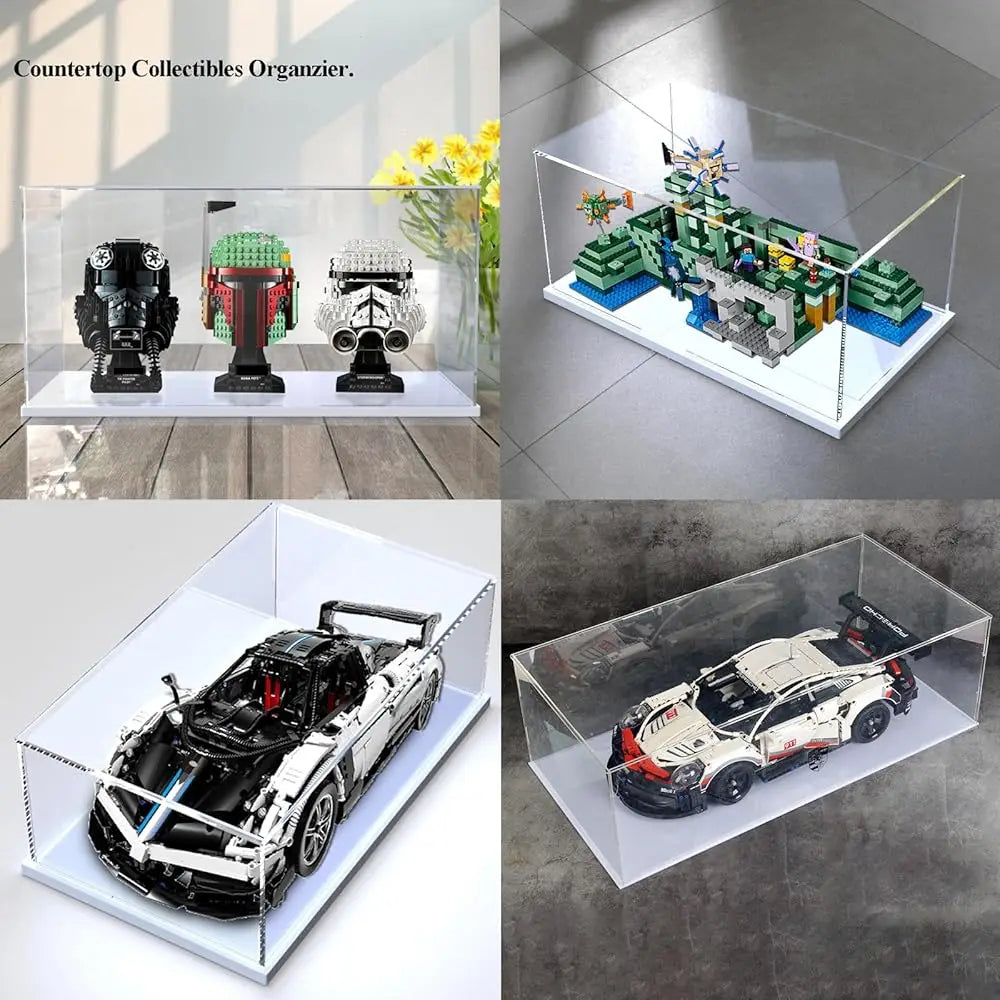 Acrylic Display Case Display Box For 1/8 Scale Model Car, Countertop Large Display Case For Car Porsche 42096, Bugatti 42083,