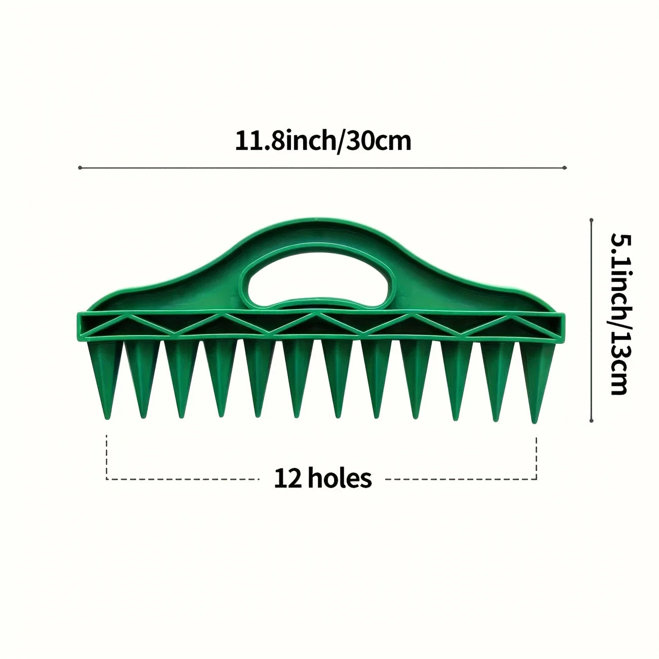 1/2pcs Green Handheld Seeder Tool with 12-Hole Design, Durable Gardening Rice Planter for Seeding and Soil Loosening
