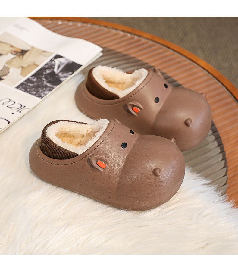 Children's Cotton Shoes Winter Fleece-lined Warm Cartoon Home Cotton Slippers