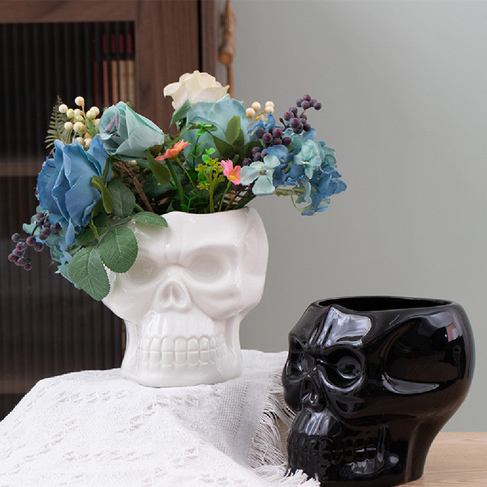 Ceramic Flower Pot Cartoon Character Skull