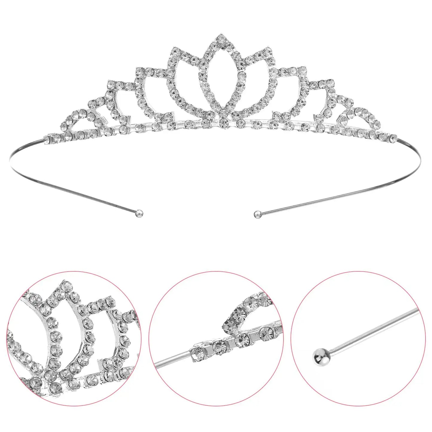 Charming Shiny Hairband for Women Girls Silver Alloy Rhinestone 38cm Circumference 14x2.6cm Size Wedding Engagement Party Bridal