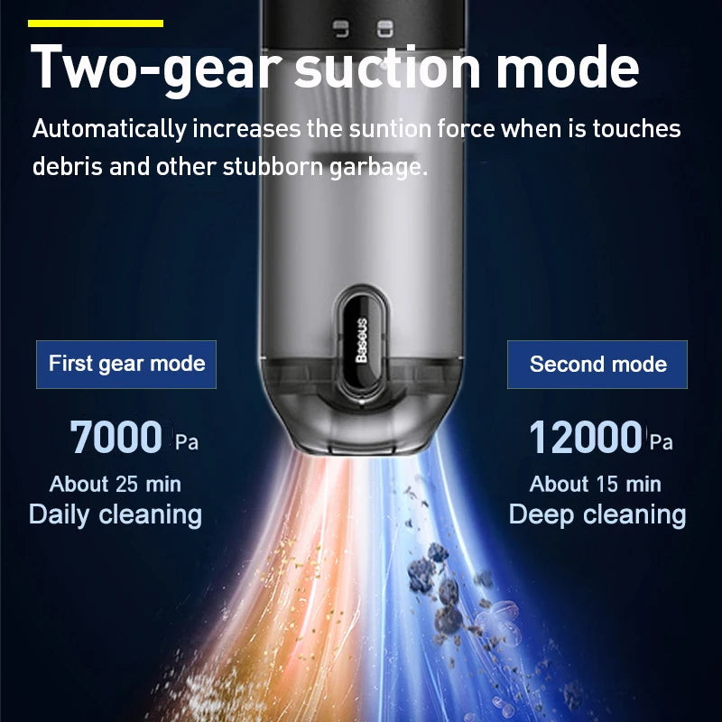 Baseus A3 Lite Car Vacuum 12000Pa Cleaner Airflow Pump Wireless Portable Car Cleaner 4-in-1 Mini Vacuum Cleaner for Car Home