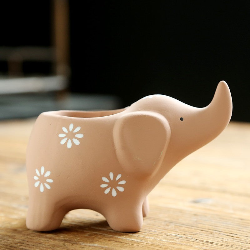 Ceramic Creative Elephant Cute Succulent Flower Pot