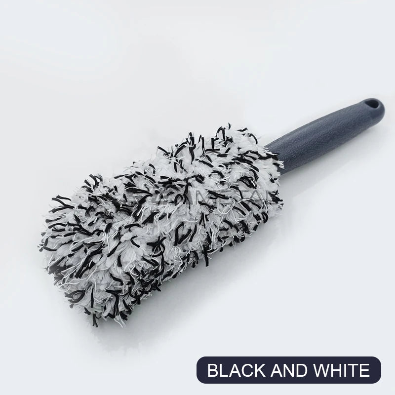 Car Wheel Tire Rim Cleaning Brush Portable Plush Car Wheel Hub Brush Washing Tool Car Detailing Care Dust Removal Brush