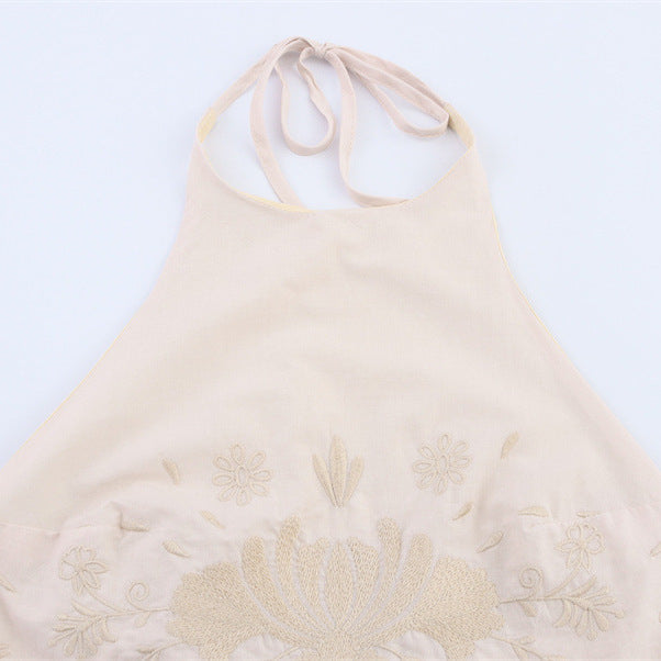 European And American Style Stylish Simple And Versatile Embroidered Poplin Top