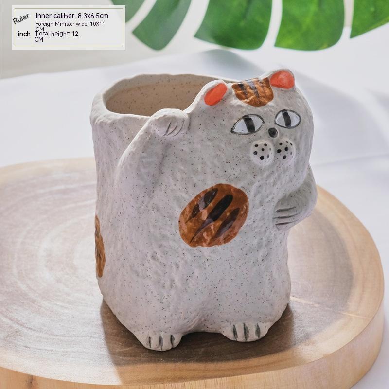 Ceramic Succulent Flower Pot Cartoon Cat