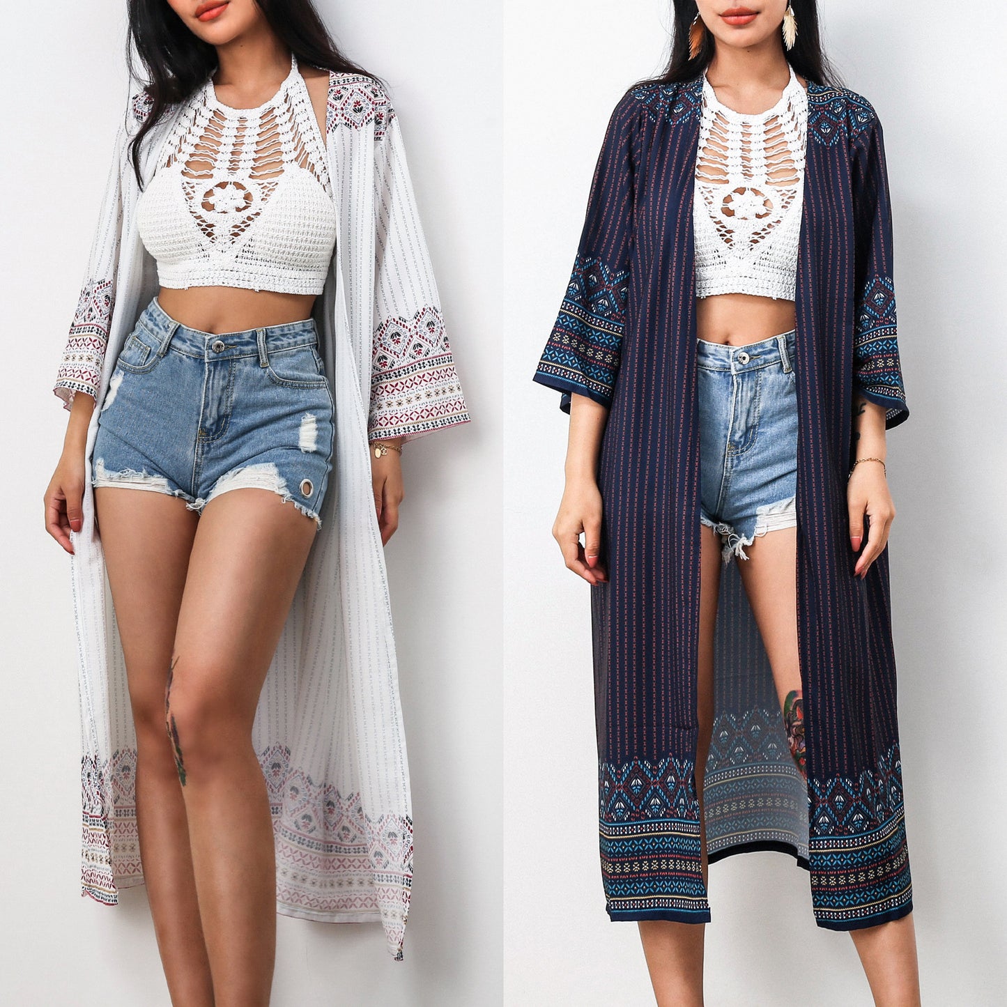 Casual Long Cardigan Blended Sunscreen Shirt