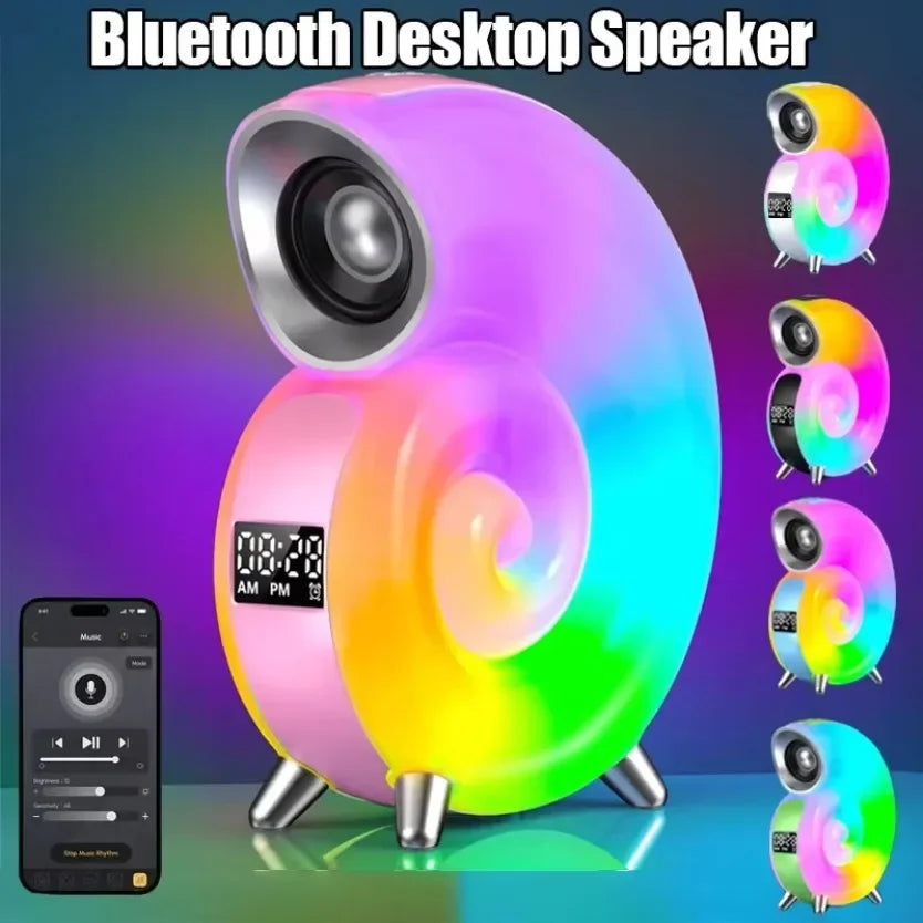 Bluetooth Speaker With LED Night Light Lamp Alarm Clock Portable Wireless Loudspeaker Music Outdoor HiFi Stereo Sound Subwoofer