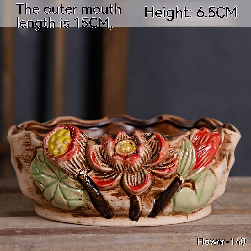 Ceramic Household Large-diameter Succulent Flower Pot