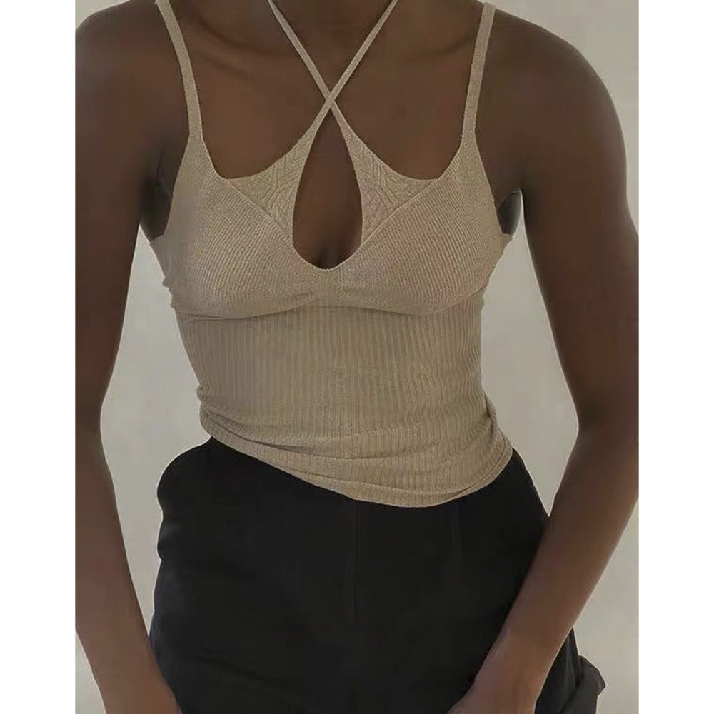 Detachable Ins Net Red Wind Not Bump Knitted Bra Vest